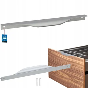 UCHWYT MEBLOWY KRAWĘDZIOWY SREBRNY 256MM DO MEBLI SZAFEK SZUFLADY KUCHENNEJ - Meble modułowe i akcesoria - miniaturka - grafika 1