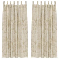 Zasłony - vidaXL Zasłona z zasłonami 2 pcs Kremowy 260 x 140 cm Aksamit - miniaturka - grafika 1