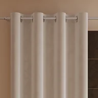 Zasłony - Gotowa zasłona z miękkiej welwetowej tkaniny Velvi, kolor kremowy na przelotkach, rozmiar 140x250 cm - miniaturka - grafika 1