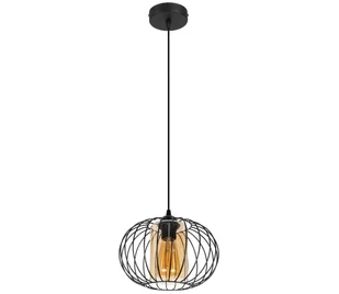 Żyrandol na lince CORRINI 1xE27/60W/230V śr. 25 cm czarny/beżowy - Lampy sufitowe - miniaturka - grafika 1