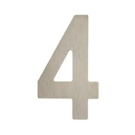 Numery na dom - Cyfra 4 wys.5 cm plastikowa srebrna - miniaturka - grafika 1