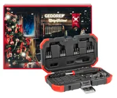 Kalendarze - Zestaw narzędzi wkrętak magnetyczny grzechotka bity adaptery kalendarz adwentowy 33 el. 3300217 GEDORE - miniaturka - grafika 1