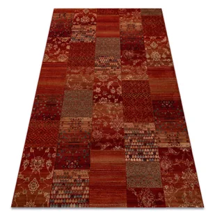 Dywan wełniany KASHQAI 4327 300 Patchwork bordo czerwony 200x300 cm - Dywany - miniaturka - grafika 1
