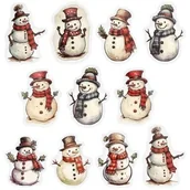 Szkolne artykuły papiernicze - Naklejki papierowe na taśmie Bałwanki 250szt - miniaturka - grafika 1