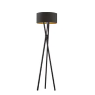 Lampy stojące - LYSNE, lampa podłogowa ELX, czarny ze złotym wnętrzem - miniaturka - grafika 1