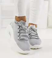 Botki damskie - Szare sneakersy damskie Barraza-38 - miniaturka - grafika 1
