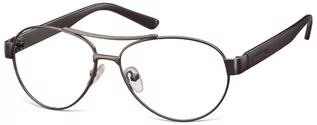 Okulary korekcyjne, oprawki, szkła - Sunoptic Małe Okulary oprawki Pilotki metalowe korekcyjne M380B brązowe - grafika 1