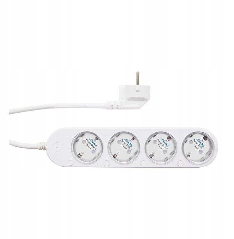 Steckdosenleiste Power Strip 4 Gen4weiß, 1,5 Meter Kabel, mit Energiemessung Shelly_PS4_Gen4_w