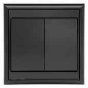 Wyłączniki światła i elektryczne - Łącznik Luna podwójny czarny mat - miniaturka - grafika 1