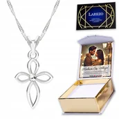 Naszyjniki - Naszyjnik Srebrny 925 Krzyż Krzyżyk Wiara Religia Cross z Krzyżem + NADRUK - miniaturka - grafika 1