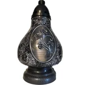 Lampiony i znicze - Znicz Witraż Rose Karafa srebrno-czarny Ilumini - miniaturka - grafika 1