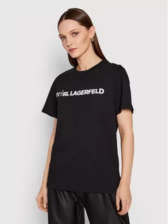 Koszulki i topy damskie - Karl Lagerfeld LAGERFELD T-Shirt Ikonik Animal 220W1780 Czarny Regular Fit - grafika 1