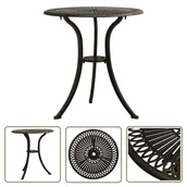 Stoły ogrodowe - The Living Store Stół ogrodowy - brązowy - 62x62x65 cm - odlewane aluminium - Stół - miniaturka - grafika 1