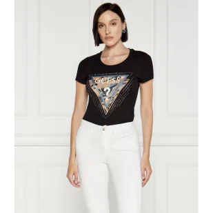 GUESS T-shirt SS CN LEO | Regular Fit - Koszulki i topy damskie - miniaturka - grafika 1
