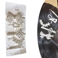 Ozdoby do włosów - Duże Spinki do Włosów Ozdoby Srebrny - 5 Szt. - miniaturka - grafika 1