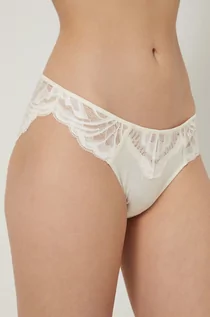 Majtki damskie - Calvin Klein Underwear Underwear figi kolor beżowy z koronki - grafika 1