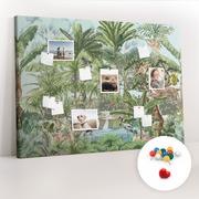 Tablice i flipcharty - Duża Tablica, Korek 100x140 cm Wzór Natura dżungla przyroda + Pinezki Kolorowe - miniaturka - grafika 1