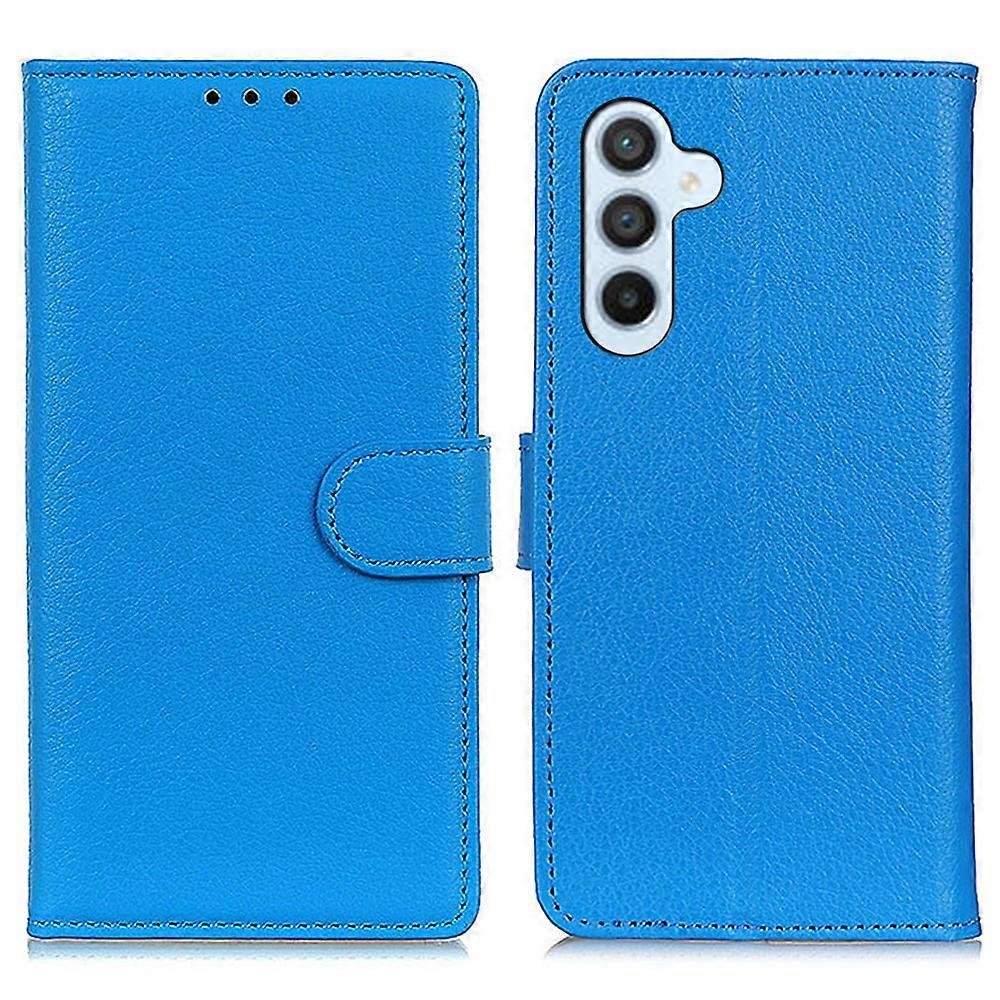 Pokrowiec TKdaddy na Samsung Galaxy A17 5G Etui z portfelem Skórzany pokrowiec na telefon ze skóry PU Tekstura Litchi Niebieski