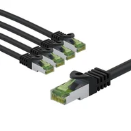 Kable miedziane - goobay 66599 CAT8.1 kabel sieciowy w zestawie 5 szt. / kabel krosowy ekranowany S/FTP/CU Ethernet, PiMF, LSZH, OFC/Cat 8.1 kabel z 40 Gbits/czarny / 5 x 5 m - miniaturka - grafika 1