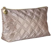 Kosmetyczki, organizery i kuferki - Inter Vion Gold & Black kosmetyczka pikowana z przegródką złota - miniaturka - grafika 1