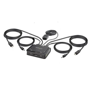 StarTech C2-D46-UC2-CBL-KVM przełącznik KVM Czarny C2-D46-UC2-CBL-KVM - Przełączniki KVM - miniaturka - grafika 1