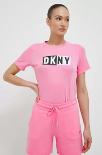 Koszulki sportowe damskie - Dkny t-shirt damski kolor fioletowy - DKNY - grafika 1