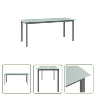 Stoły ogrodowe - The Living Store Stół ogrodowy - jasnoszary - 190x90x74 cm - aluminium i szkło - Stół - miniaturka - grafika 1