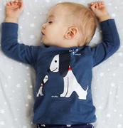 Bluzki dla niemowląt - Bluzka z długim rękawem dla dziecka do 2 lat, z napisem bez taty ani rusz, niebieska - miniaturka - grafika 1