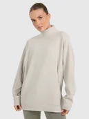 Bluzy damskie - 4F Bluza dresowa do jogi i pilatesu damska - beżowa L - miniaturka - grafika 1