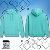 Bluzy męskie - Bluza uniwersalna typu kangurka z kapturem bez nadruku rozmiar L zieleń karaibska/lazurowy 320g bawełny - miniaturka - grafika 1
