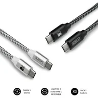 Kable komputerowe i do monitorów - SUBBLIM Zestaw 2 kabli USB typu C - USB A, szybkie ładowanie 3.0A, kabel w podwójnym oplocie nylonowym, 1 metr, synchronizacja danych, taśma organiz.. - miniaturka - grafika 1
