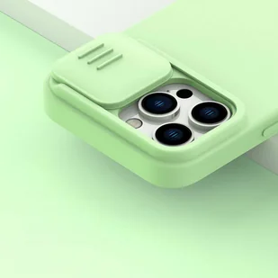 Nillkin CamShield Magnetic Silicone Case etui iPhone 14 Pro magnetyczny MagSafe pokrowiec z osłoną na aparat zielony - Etui i futerały do telefonów - miniaturka - grafika 11