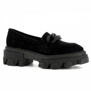 Czarne mokasyny zamszowe CARINII - Carinii - Mokasyny damskie - miniaturka - grafika 1