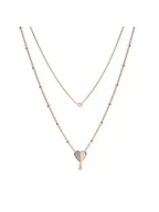 Naszyjniki - Fossil Naszyjnik Flutter Hearts JF03648791 Złoty - miniaturka - grafika 1