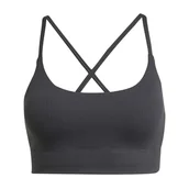 Biustonosze - adidas Damski biustonosz podtrzymujący All Me Rib Light Support Bra M czarny - miniaturka - grafika 1