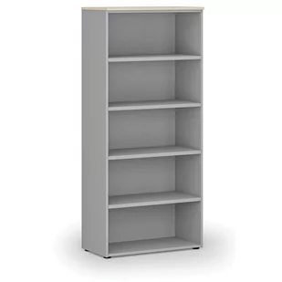 Regał biurowy PRIMO GRAY, 1781 x 800 x 420 mm, szary/orzech - Regały biurowe - miniaturka - grafika 4