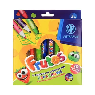 Flamastry 10 kolorów okrągłe zapachowe ze stempelkami ASTRAFUN FRUTOS 314024003 - Przybory szkolne Flamastry 10 kolorów okrągłe zapachowe ze stempelkami ASTRAFUN FRUTOS 314024003 - Przybory szkolne - miniaturka - grafika 1