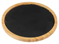 Deski do krojenia - Wenko Deska taca bambusowa do serwowania, z elementami z łupka (Okrągła 25 cm) - miniaturka - grafika 1