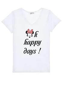Disney Koszulka damska MinnieMouse T-Shirt, Biały, Normalny, biały, M - Koszulki i topy damskie - miniaturka - grafika 1