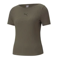 Koszulki i topy damskie - T-shirt Damski Prążkowana Slim - miniaturka - grafika 1