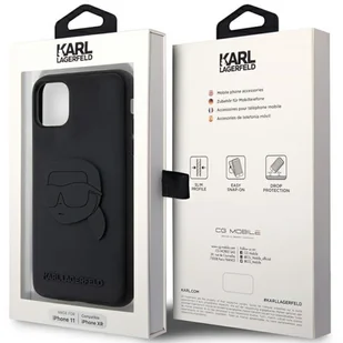 Karl Lagerfeld KLHCN613DRKNK iPhone 11 / Xr 6.1" czarny/black hardcase Rubber Karl Head 3D - Etui i futerały do telefonów - miniaturka - grafika 7