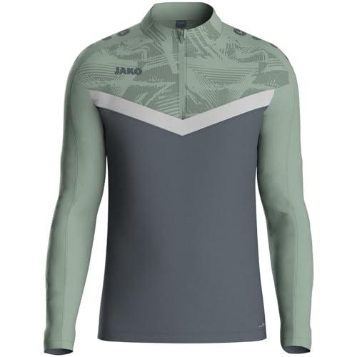 JAKO Unisex Ziptop Iconic, Anthra Light/miętowo-zielony/Soft Grey, M