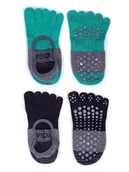 Skarpetki damskie - Skarpety Pięciopalczaste Do Jogi Abs Czarne I Zielone2Pak 36-41 - miniaturka - grafika 1