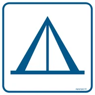 Systemy ekspozycyjne i znaki informacyjne - RA096 POLE NAMIOTOWE (CAMPING), PN - PŁYTA PCV 1MM; (200X200MM) - miniaturka - grafika 1
