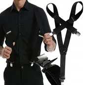 Dodatki do ubrań - Oryginalne Szelki Do Spodni Weisner Y Czarne Mocne - miniaturka - grafika 1