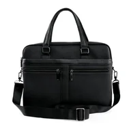 Torby męskie - Skórzana torba męska na laptopa i dokumenty Solier SL41 Lorien czarna – elegancka, pojemna - miniaturka - grafika 1