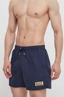 Stroje kąpielowe - EA7 Emporio Armani szorty kąpielowe kolor granatowy - miniaturka - grafika 1