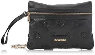 Love Moschino Damska torba na ramię Borsa Pu wytłaczana nero, czarna, 19 x 27 x 4 - Torebki damskie - miniaturka - grafika 1