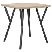 Stoły z krzesłami - Beliani Stół do jadalni 70 x 70 cm jasne drewno z czarnym BRAVO - miniaturka - grafika 1