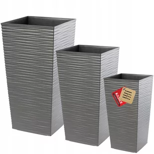 Zestaw 3X Donica Ogrodowa Doniczka + Wkład Grafit - Meble modułowe i akcesoria - miniaturka - grafika 1